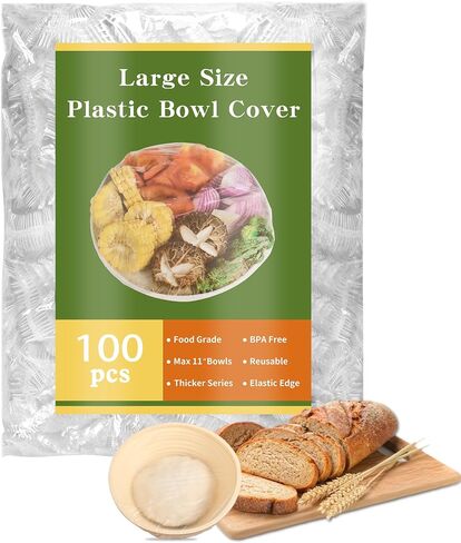 200 Bowl Covers Shower Caps for Sourdough Bread Proofing Large Elastic Reusable Plastic Wrap for Food Storage Baking Rising Meal-Prep Fermentation BPA-Free Keep Food Fresh in Saudi Arabia