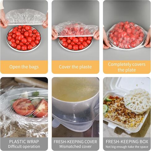 200 Bowl Covers Shower Caps for Sourdough Bread Proofing Large Elastic Reusable Plastic Wrap for Food Storage Baking Rising Meal-Prep Fermentation BPA-Free Keep Food Fresh in Saudi Arabia