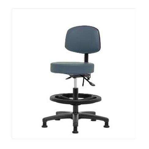 Thomas VMBST-RG-T1-BF-RG-C8582 مقعد متوسطة مقعد براز مع الظهر وقاعدة النايلون الأسود ، مع إمالة ، حلقة القدم السوداء ، الانزلاق ، البحرية in Kuwait