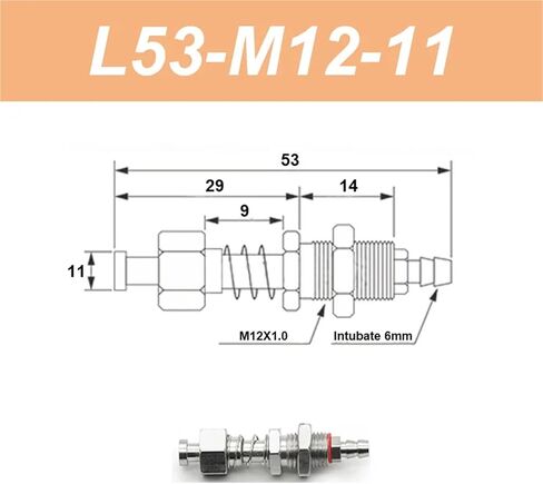 قاعدة كوب شفط الفراغ 11 مم من معالجة أجهزة لاعبي الهواء مدخل الهواء 1pcs (L100-M12-1) in Saudi Arabia