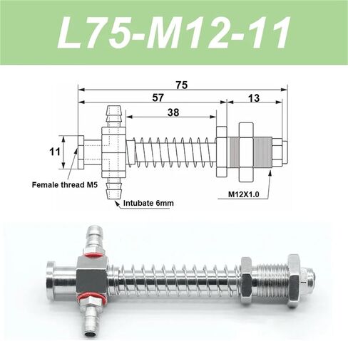 Vacuum Suction Cup Base 11mm Hardware Manipulator Fixture Accessories Tail Side Air Intake 1Pcs(L80-M12-11) in Saudi Arabia