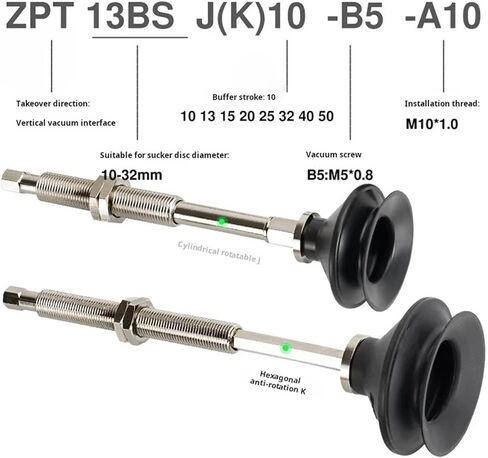 Industrial Vacuum Pad Suction Cup ZPT10BN-K10-B5-A10 Industrial Manipulator ZPT20BSK10-B5-A10 1Pcs(ZPT10BNK20-B5-A10) in Saudi Arabia