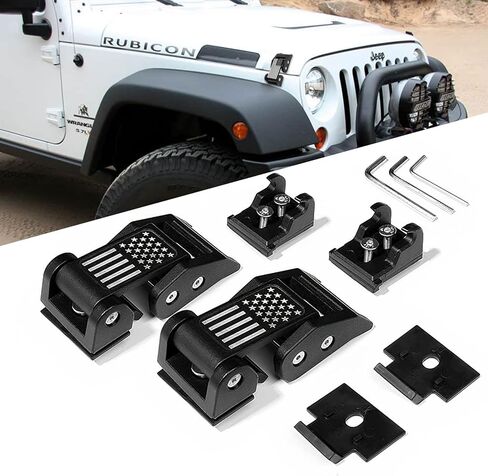 Aluminum Hood Latch Lock Catch Compatible with Jeep Wrangler 2007-2017 JK/JKU, 2018-2022 JL/JLU, 2020-2024 Gladiator, 1 Pair in Saudi Arabia