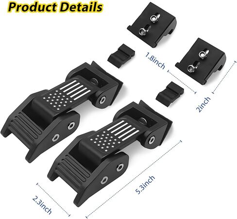 Aluminum Hood Latch Lock Catch Compatible with Jeep Wrangler 2007-2017 JK/JKU, 2018-2022 JL/JLU, 2020-2024 Gladiator, 1 Pair in Saudi Arabia