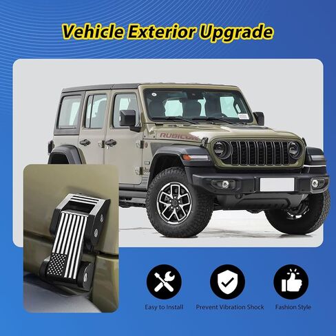 Aluminum Hood Latch Lock Catch Compatible with Jeep Wrangler 2007-2017 JK/JKU, 2018-2022 JL/JLU, 2020-2024 Gladiator, 1 Pair in Saudi Arabia