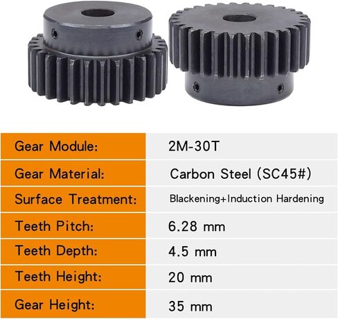 Steel Motor Drive Gear 1pcs Worm Gear 2M-30T Bore Size 8/10/12/14/15/16/17/18/19/20mm Gear Wheel Carbon Steel Teeth Height 20mm(19 mm) in Saudi Arabia