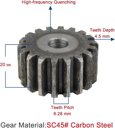 Steel Motor Drive Gear 1pcs Spur Gear 2M20T/21T Low Carbon Steel for Teeth Flat Gear Teeth Height 20mm Teeth Pitch 6.28mm Process Hole Bore10mm(2M20T) in Saudi Arabia