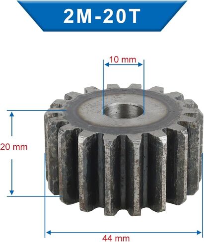 Steel Motor Drive Gear 1pcs Spur Gear 2M20T/21T Low Carbon Steel for Teeth Flat Gear Teeth Height 20mm Teeth Pitch 6.28mm Process Hole Bore10mm(2M20T) in Saudi Arabia