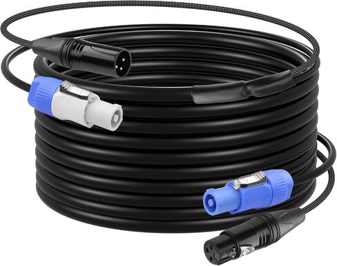 CERRXIAN 3.2 FT PowerCon and DMX Extension Cable, 13AWG AC Power DMX 3Pin XLR Signal Combo Cables for Stage Lighting, Concerts, Events in Saudi Arabia