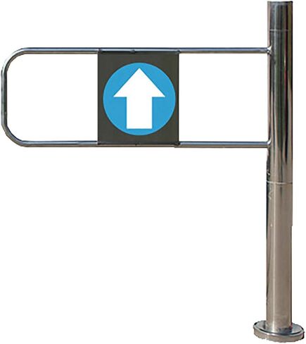 بوابة التأرجح التلقائية للألعاب الفولاذ المقاوم للصدأ لمحلات السوبر ماركت والمكتبات والمستودعات - جهاز مدخل في اتجاه واحد مع ميزة إغلاق تلقائي (الجانب الأيسر ، 90x97 سم) in Kuwait