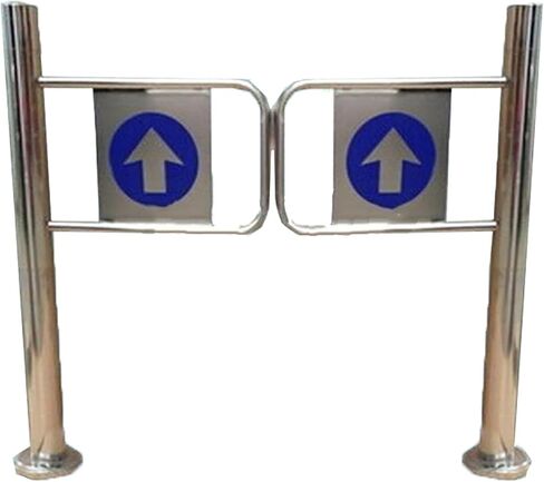 باب بوابة أرجوحة من الفولاذ المقاوم للصدأ أحادي الاتجاه - جهاز مدخل وخروج تلقائي للسوبر ماركت ، المتاجر ، المكتبات ، المستودعات - الفضة النهائية (100 × 97 سم) in Kuwait