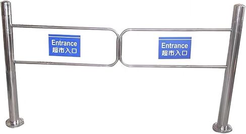 بوابة أرجوحة من الفولاذ المقاوم للصدأ 90 درجة - باب مدخل معدني أحادي الاتجاه للسوبر ماركت/الوصول إلى المصنع - بوابة وصول موظف متينة (100 × 97 سم) in Kuwait