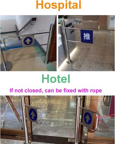 بوابة أرجوحة من الفولاذ المقاوم للصدأ 90 درجة - باب مدخل معدني أحادي الاتجاه للسوبر ماركت/الوصول إلى المصنع - بوابة وصول موظف متينة (100 × 97 سم) in Kuwait