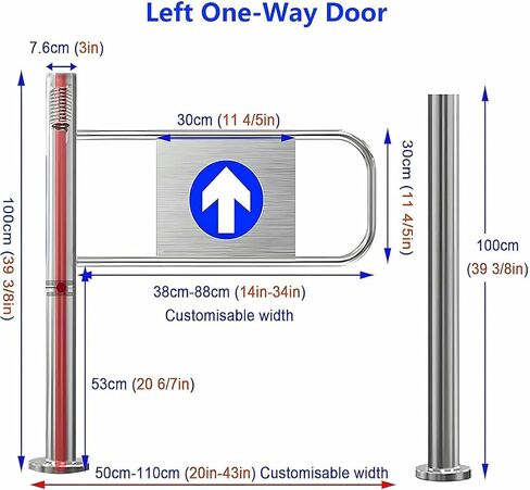 Entrance Swing Gate, Supermarket Entrance Safety Gate, 90°Opens Spring-Loaded, Automatic Closing Gate for Library Store Shopping Mall in Saudi Arabia