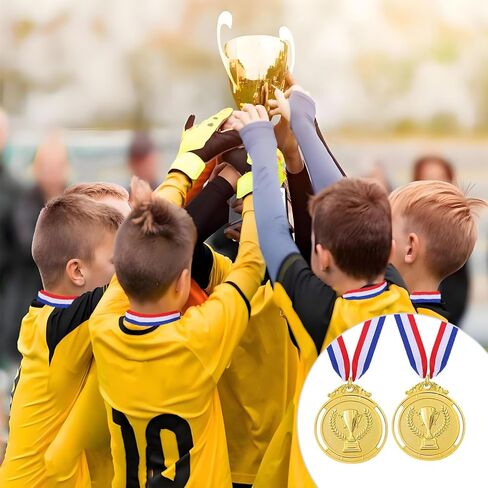 15 قطعة ميداليات جائزة الذهب الميداليات مع قلادات الشريط للرياضة والألعاب والمنافسة ومكافآت الطلاب وعروض المواهب والحفلات والأسلوب الأولمبي ، 2 بوصة in Kuwait