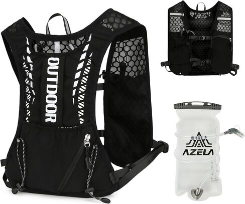 ترطيب الجري مع السترة مع 1.5 لتر من المثانة المائية لحقائب المشي لمسافات طويلة ، سترة السلامة العاكسة للرجال والنساء ، معدات ماراثون قابلة للتعديل خفيفة الوزن لركض درب in Kuwait