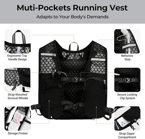 ترطيب الجري مع السترة مع 1.5 لتر من المثانة المائية لحقائب المشي لمسافات طويلة ، سترة السلامة العاكسة للرجال والنساء ، معدات ماراثون قابلة للتعديل خفيفة الوزن لركض درب in Kuwait