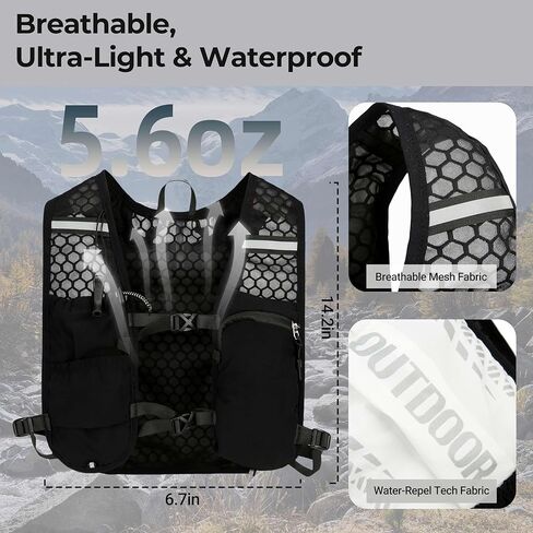 ترطيب الجري مع السترة مع 1.5 لتر من المثانة المائية لحقائب المشي لمسافات طويلة ، سترة السلامة العاكسة للرجال والنساء ، معدات ماراثون قابلة للتعديل خفيفة الوزن لركض درب in Kuwait