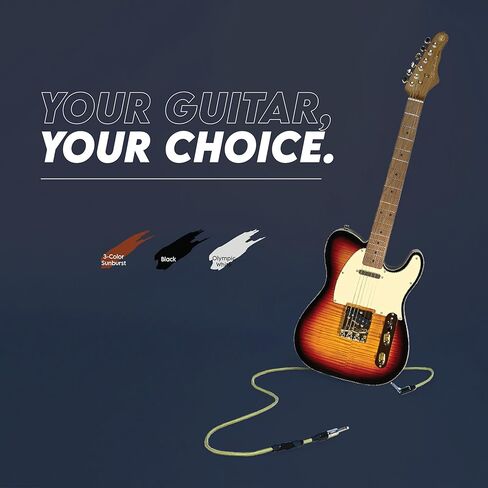 Gigline Broadcaster SE Plus Electric Guitar T-Style Adult Full Size, Alder, Stainless Steel Frets (Ball End), Bone Nut, Wilkinson Bridge, Roasted Maple Neck, Flame Maple Top, Sunburst in Saudi Arabia