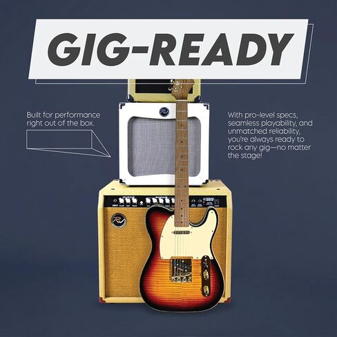 Gigline Broadcaster SE Plus Electric Guitar T-Style Adult Full Size, Alder, Stainless Steel Frets (Ball End), Bone Nut, Wilkinson Bridge, Roasted Maple Neck, Flame Maple Top, Sunburst in Saudi Arabia
