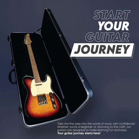 Gigline Broadcaster SE Plus Electric Guitar T-Style Adult Full Size, Alder, Stainless Steel Frets (Ball End), Bone Nut, Wilkinson Bridge, Roasted Maple Neck, Flame Maple Top, Sunburst in Saudi Arabia