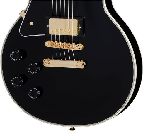 Epiphone مستوحى من Gibson Les Paul Custom ، الأبنوس مع حقيبة in Kuwait