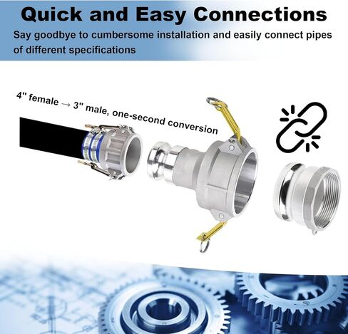 نوع الألومنيوم دا كام وخرطوم الأخدود تركيب 4 "أنثى camlock x 3" ذكور محول كاموك مخفض in Kuwait