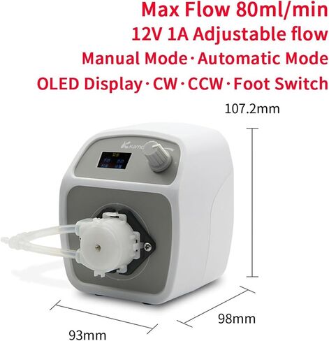 80 مل/دقيقة DKCP تدفق منخفضة المضخة التمعجية 12V محرك 3MMX5MM مفتاح تدفق القدمية تدفق مونترول مضخة الدورة الدموية (المملكة المتحدة) in Saudi Arabia