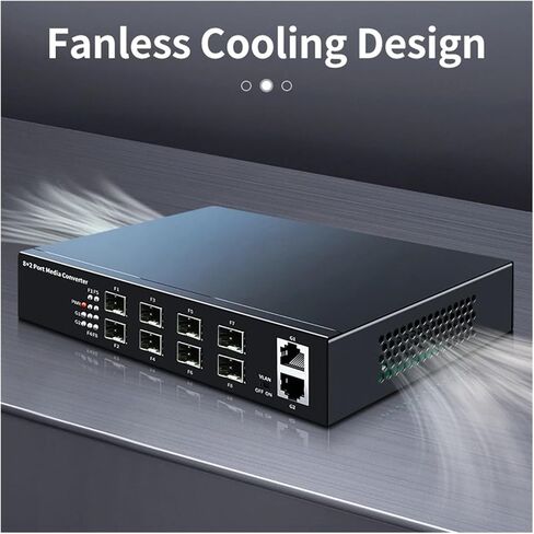 Gigabit Media Converter 8 s-f.p Port 2 Rj45 Port 1000Mbps Optical Fiber Switch in Saudi Arabia