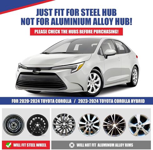 1 PC 15 Inch Replacement Hubcap Fit for 2005-2008 Toyota Corolla, Wheel Rim Cover Compatible with Toyota Corolla 15'' Steel Wheels, ABS & PC Material Hub Cap Only 1 PC (15-Inch, Lacquer) in Saudi Arabia