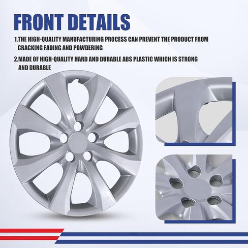 1 PC 15 Inch Replacement Hubcap Fit for 2005-2008 Toyota Corolla, Wheel Rim Cover Compatible with Toyota Corolla 15'' Steel Wheels, ABS & PC Material Hub Cap Only 1 PC (15-Inch, Lacquer) in Saudi Arabia