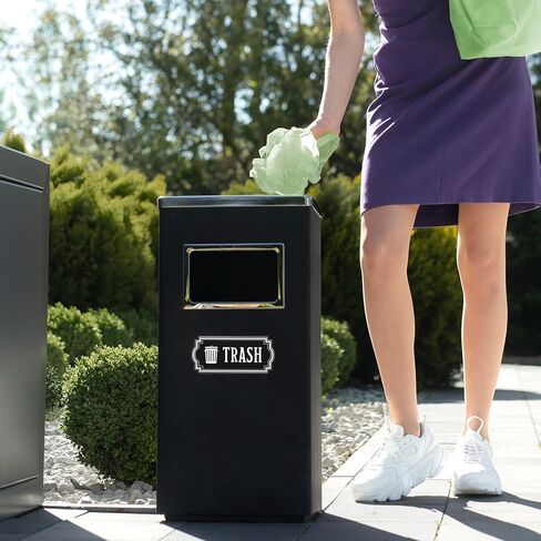 8Pcs Trash and Recycle Stickers,Recycle Stickers for Trash Bins Waste and Recover Decals Garbage Can Indoor Outdoor Garbage Can Home Office Kitchen Apartment Hotel in Kuwait