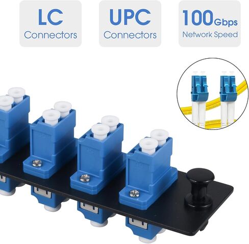 Fiber Patch Panel, 6 Duplex LC/UPC Singlemode Blue Adapters, 12 Fiber Ports (2-Pack) in Saudi Arabia