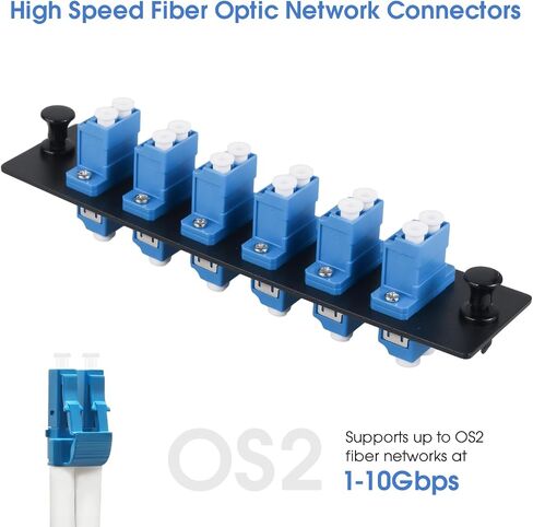 Fiber Patch Panel, 6 Duplex LC/UPC Singlemode Blue Adapters, 12 Fiber Ports (2-Pack) in Saudi Arabia