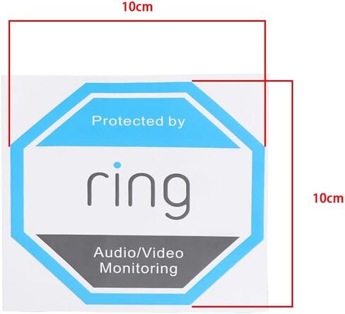 10pcs CCTV Doorblbell Camera Sticker Ring Doorbell Stickers PVC PVC مقاوم للماء الكاميرا علامة التحذير على ملصقات الأمان شارات CCTV في التشغيل ، 10x10 سم in Saudi Arabia