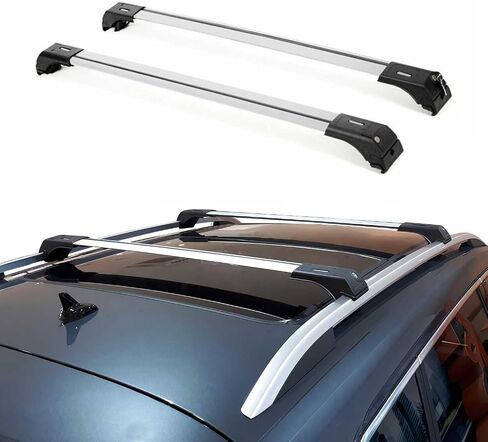 Omac Lockable Rack Rack Cross Bars Carrier Luggage Carrier لـ Kia Sorento 2021-2025 أسود مضاد للسرقة للسفر قوارب الزوارق تزلج التزلج على الجليد التزلج على الجليد in Saudi Arabia