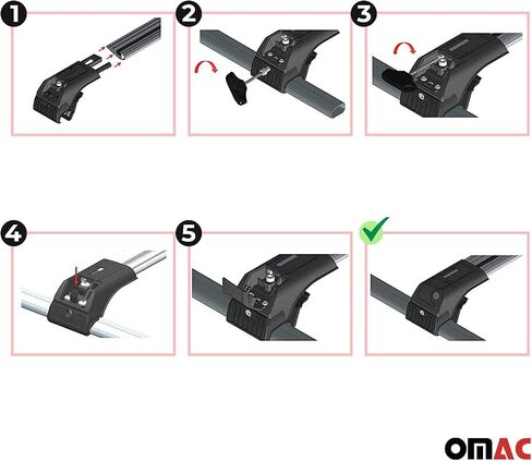 Omac Lockable Rack Rack Cross Bars Carrier Luggage Carrier لـ Kia Sorento 2021-2025 أسود مضاد للسرقة للسفر قوارب الزوارق تزلج التزلج على الجليد التزلج على الجليد in Saudi Arabia