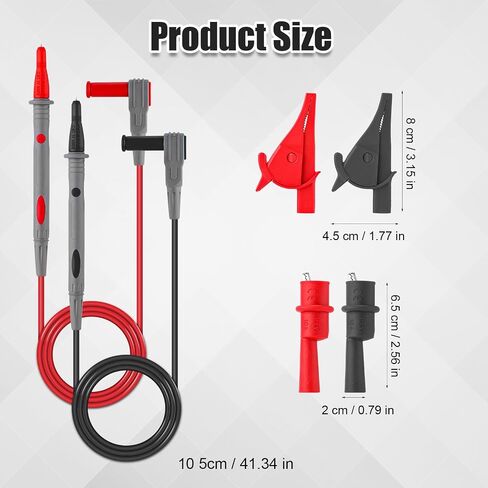6PCS Multimeter Testive Test Leads Kit ، خيوط اختبار المكونات الموز مع مسبار الإبرة ، مجموعة خيوط متعددة المقاطع مع مقاطع التمساح 2MM و 4 مم لمجموعة اختبار القياس الكهربائي الرقمي Multimeter in Saudi Arabia