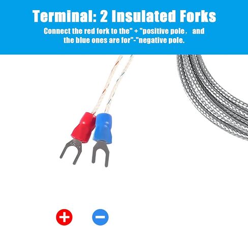 Alinan 2pcs 2M/Approx 6.6Ft 50MM Probe M8 Pipe Thread Temperature Sensor Probe Two Wire Temperature Controller (0~400℃) K-Type Stainless Steel Thermocouple in Saudi Arabia