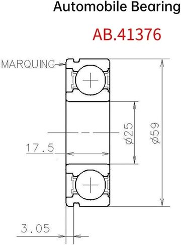 1PCS AB.41376.Y.S.04/03/01 25 * 59 * 17.5MM محمل نقل 32203-00Q0A 322754793R in Saudi Arabia