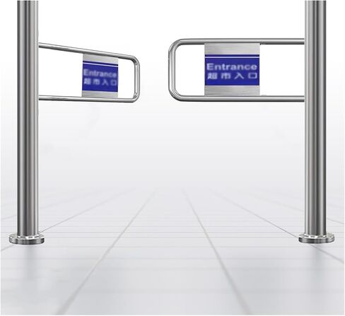 بوابة التأرجح التلقائية للفولاذ المقاوم للصدأ - جهاز مدخل/خروج في اتجاه واحد للأبواب المزدوجة ، والتحكم الآمن في الوصول للمتاجر والمكتبات ، عرض 180 سم (70 7/8 ") in Kuwait