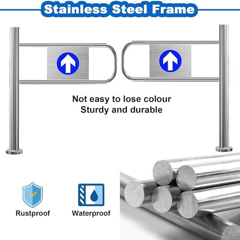 Automatic Closing Swing Gate - Spring-Loaded One-Way Door for Supermarkets & Libraries, Stainless Steel Pedestrian Passage Door (150x100 cm) - Safety & Convenience in Kuwait