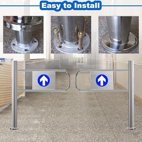 Automatic Closing Swing Gate - Spring-Loaded One-Way Door for Supermarkets & Libraries, Stainless Steel Pedestrian Passage Door (150x100 cm) - Safety & Convenience in Kuwait
