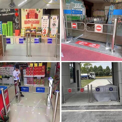 90° Open Automatic Swing Exit Door, Stainless Steel Pedestrian Gate for Supermarkets, Stores & Emporiums, 140cm Wide, Durable Spring Mechanism, Easy Access in Saudi Arabia