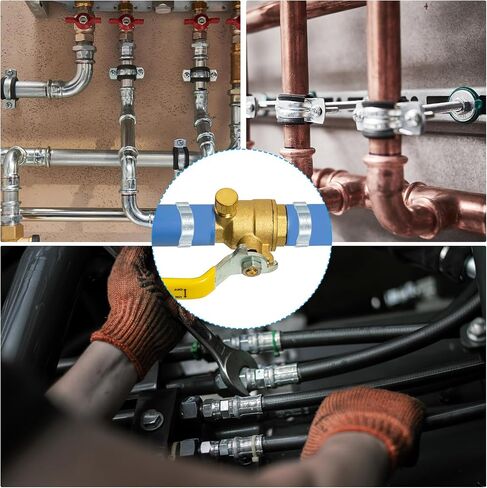 PATIKIL 35 Pack 13-15mm Double Ear Hose Clamp, Galvanized Steel O Clip Crimp Rings for Fuel Petrol Pipe Tube Fitting Connections, Silver Tone in Saudi Arabia