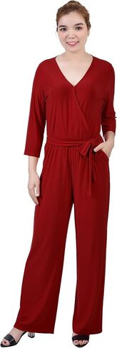 Womens Petites Matte Jersey Belted Jumpsuit in Saudi Arabia