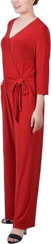 Womens Petites Matte Jersey Belted Jumpsuit in Saudi Arabia