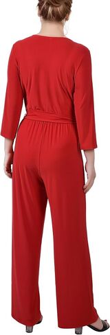 Womens Petites Matte Jersey Belted Jumpsuit in Saudi Arabia