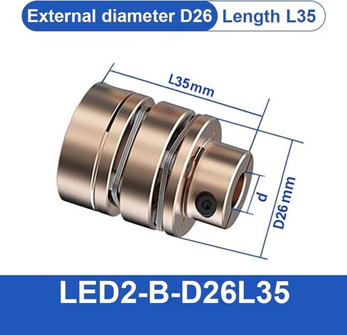 اقتران الحافة LED D26L26/35 مرنة عمود محرك مرن مقرنة الألومنيوم الحجاب الحاجز الشامل للطابعة ثلاثية الأبعاد Cardan RC (LED2-B-D26L35-4X9) in Kuwait