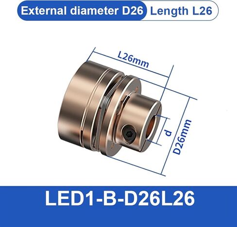 اقتران الحافة LED D26L26/35 مرنة عمود محرك مرن مقرنة الألومنيوم الحجاب الحاجز الشامل للطابعة ثلاثية الأبعاد Cardan RC (LED2-B-D26L35-4X9) in Kuwait